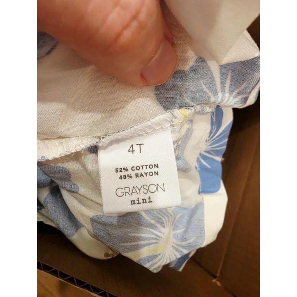 Grayson Mini Boys Tropical Outfit Set Kids 4T Off-White New Summer - Picture 5 of 8